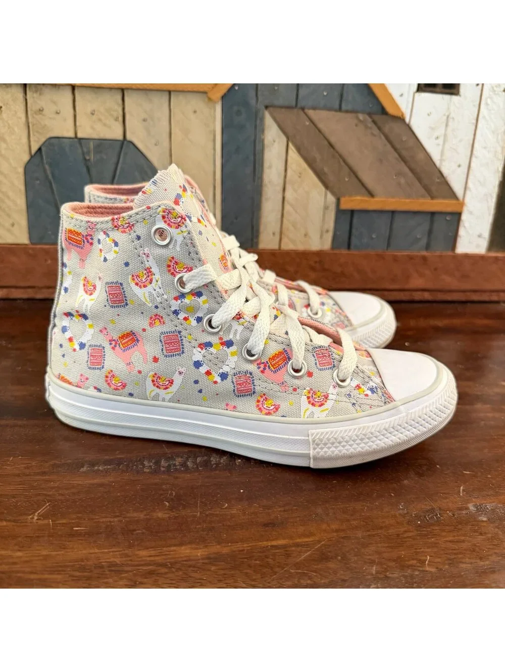 Converse Chuck Taylor All Star Llama Party High Top Kids Shoes Size 13.5